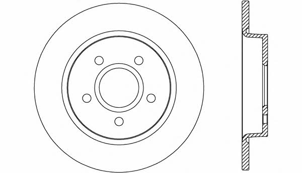 Open parts BDR2670.10 Rear brake disc, non-ventilated BDR267010
