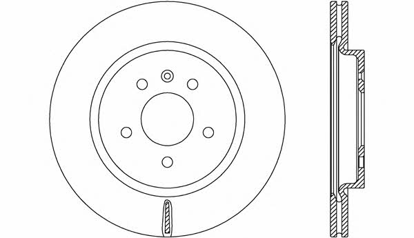 Open parts BDA2669.20 Rear ventilated brake disc BDA266920