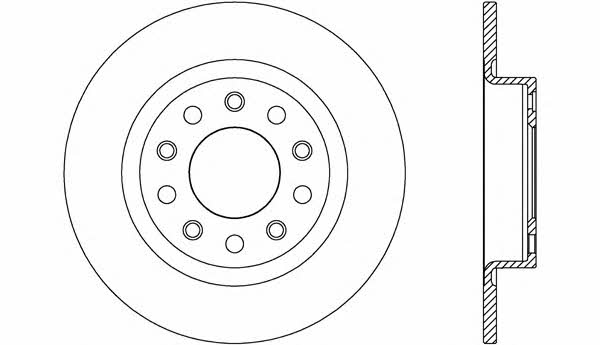 Open parts BDR2615.10 Rear brake disc, non-ventilated BDR261510