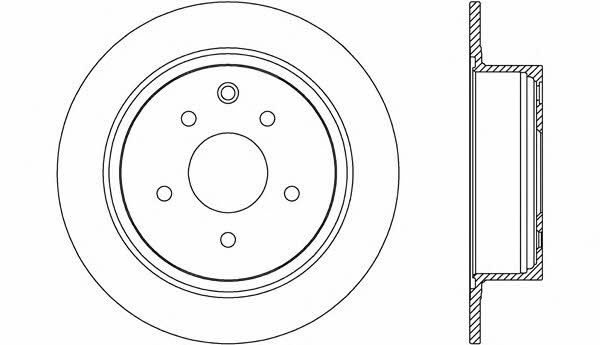 Open parts BDR2647.10 Rear brake disc, non-ventilated BDR264710
