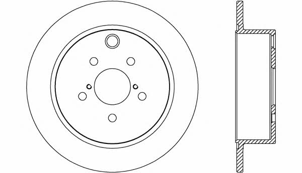 Open parts BDR2689.10 Rear brake disc, non-ventilated BDR268910