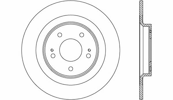 Open parts BDR2715.10 Rear brake disc, non-ventilated BDR271510