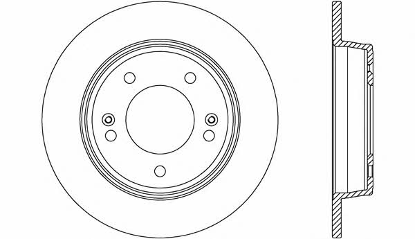 Open parts BDA2604.10 Rear brake disc, non-ventilated BDA260410