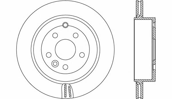 Open parts BDA2672.20 Rear ventilated brake disc BDA267220