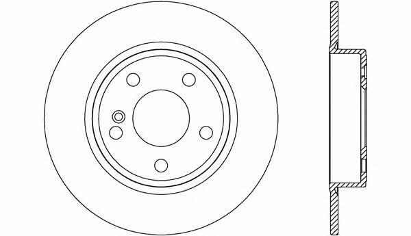 Open parts BDR2642.10 Rear brake disc, non-ventilated BDR264210