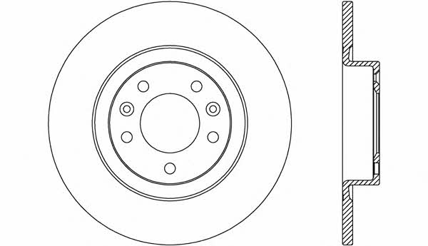 Open parts BDR2650.10 Rear brake disc, non-ventilated BDR265010