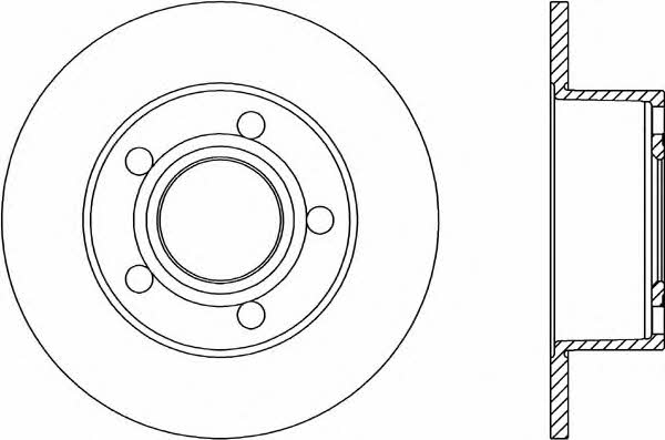 Open parts BDA1038.10 Rear brake disc, non-ventilated BDA103810