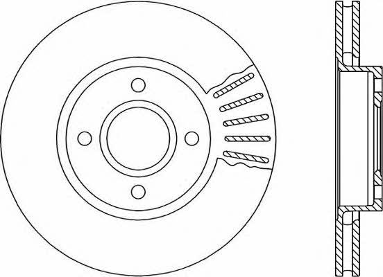 Open parts BDA1190.20 Front brake disc ventilated BDA119020