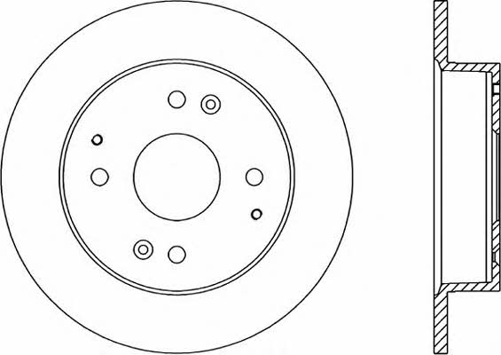 Open parts BDA1214.10 Rear brake disc, non-ventilated BDA121410