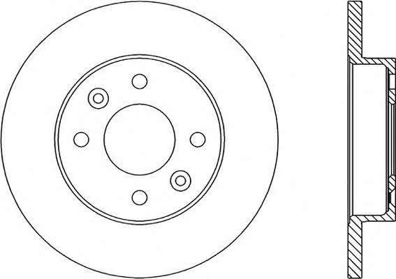 Open parts BDA1446.10 Unventilated front brake disc BDA144610