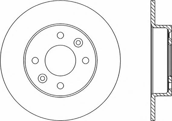 Open parts BDA1447.10 Unventilated front brake disc BDA144710