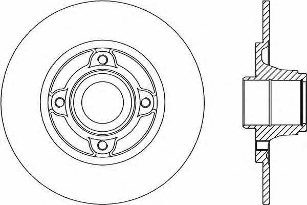 Open parts BDA1461.10 Rear brake disc, non-ventilated BDA146110