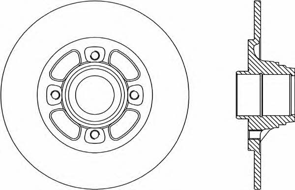 Open parts BDA1463.10 Rear brake disc, non-ventilated BDA146310