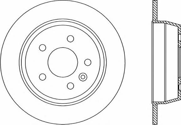 Open parts BDA1705.10 Rear brake disc, non-ventilated BDA170510