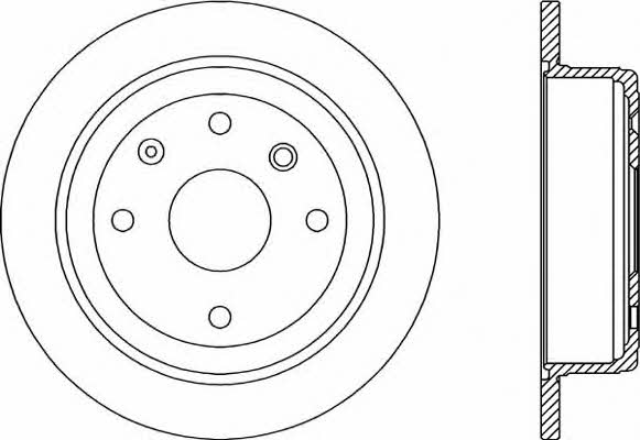Open parts BDA2025.10 Rear brake disc, non-ventilated BDA202510