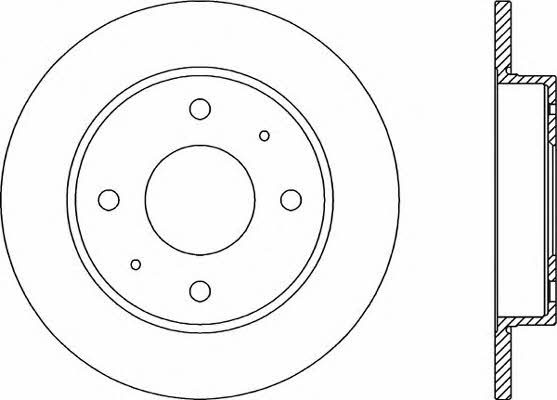 Open parts BDA2039.10 Rear brake disc, non-ventilated BDA203910