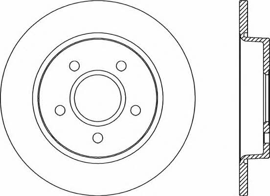 Open parts BDA2041.10 Rear brake disc, non-ventilated BDA204110