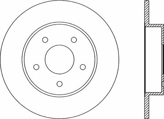 Open parts BDA2046.10 Rear brake disc, non-ventilated BDA204610