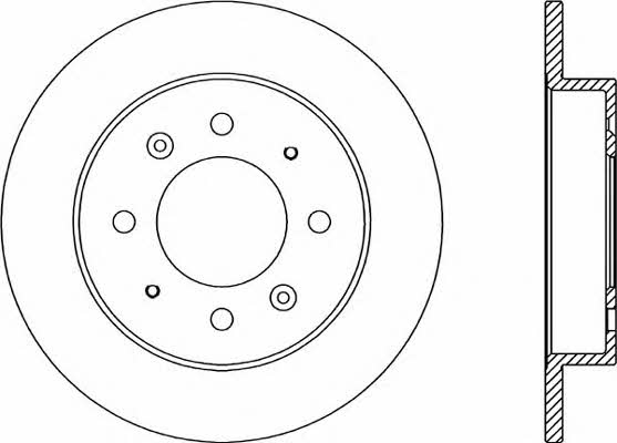 Open parts BDA2047.10 Rear brake disc, non-ventilated BDA204710