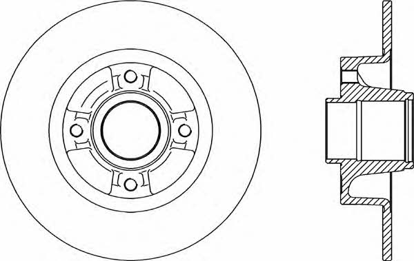 Open parts BDA2165.10 Rear brake disc, non-ventilated BDA216510