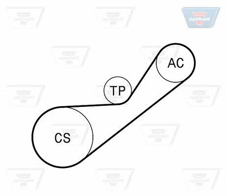Drive belt kit Optibelt 4 PK 925KT1