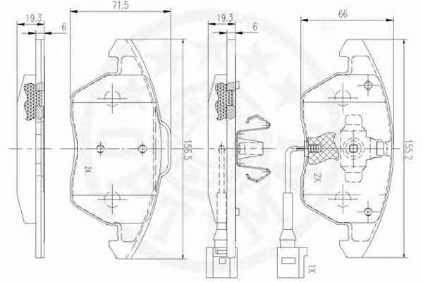 Optimal 12531 Brake Pad Set, disc brake 12531