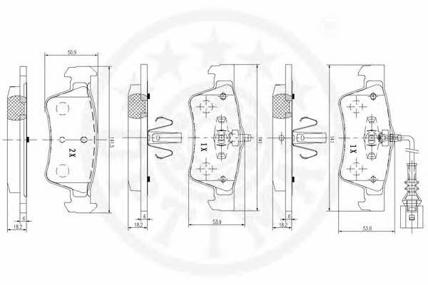 Optimal 12389 Brake Pad Set, disc brake 12389