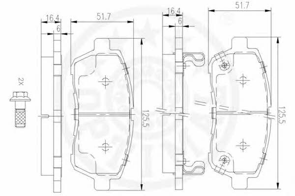 Optimal 12447 Brake Pad Set, disc brake 12447