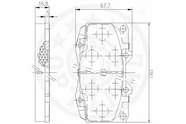 Optimal 12543 Brake Pad Set, disc brake 12543