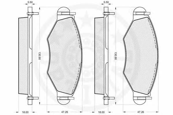 Optimal 64320 Brake Pad Set, disc brake 64320