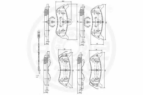 Optimal 69811 Brake Pad Set, disc brake 69811