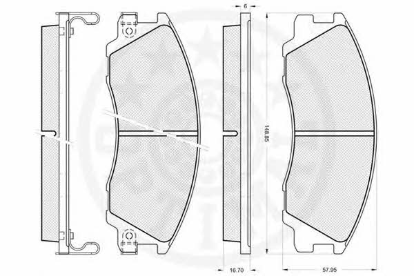 Optimal 77132 Brake Pad Set, disc brake 77132