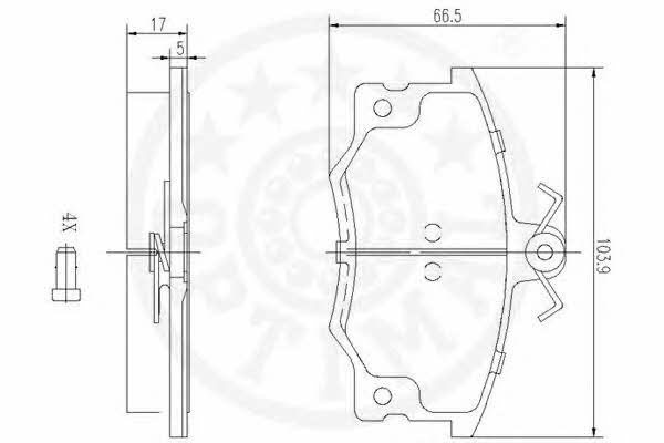 Optimal 9366 Brake Pad Set, disc brake 9366