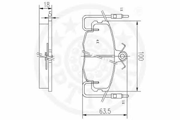 Optimal 9416 Brake Pad Set, disc brake 9416