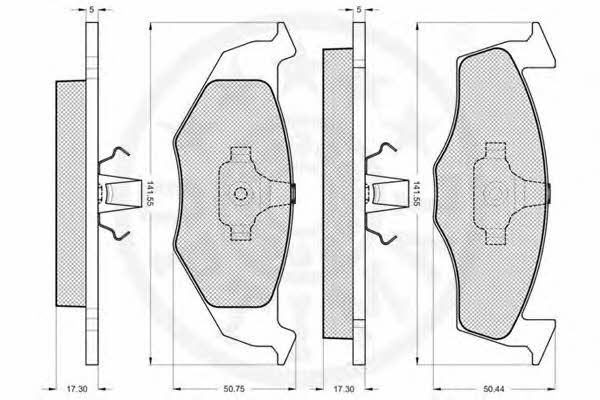 Optimal 10128 Brake Pad Set, disc brake 10128