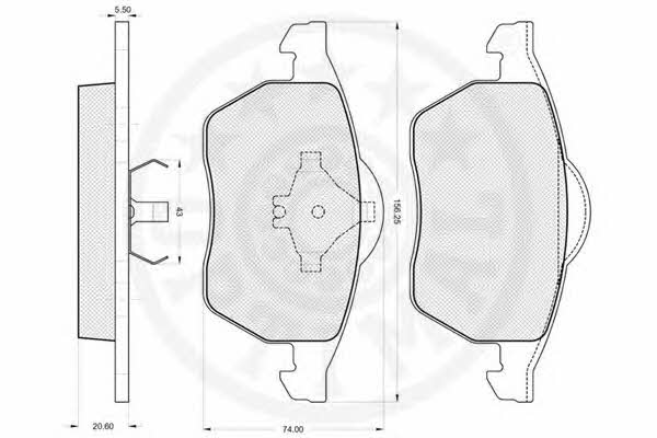 Optimal 10129 Brake Pad Set, disc brake 10129