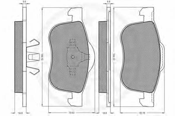 Optimal 10348 Brake Pad Set, disc brake 10348