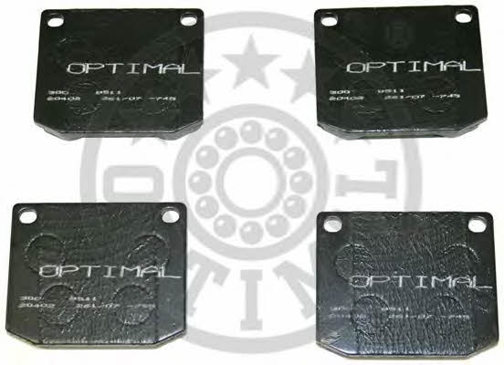 Optimal 9511 Brake Pad Set, disc brake 9511