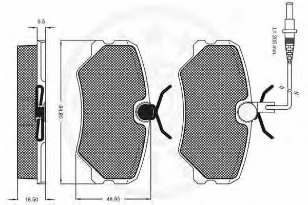 Optimal 9539 Brake Pad Set, disc brake 9539