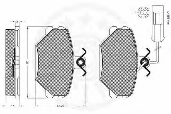 Optimal 9542 Brake Pad Set, disc brake 9542