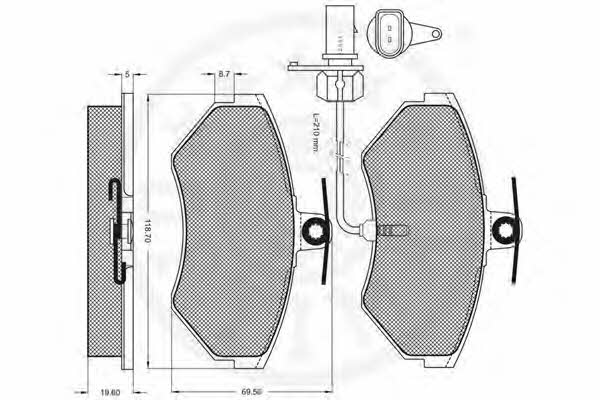 Optimal 10445 Brake Pad Set, disc brake 10445