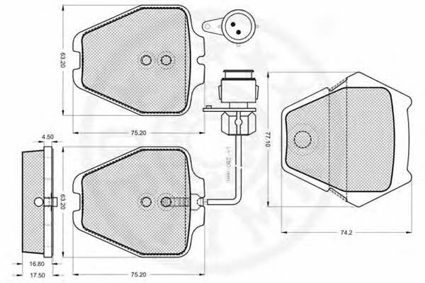 Optimal 10483 Brake Pad Set, disc brake 10483