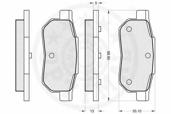 Optimal 12061 Brake Pad Set, disc brake 12061