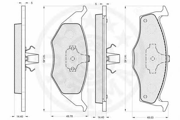 Optimal 12085 Brake Pad Set, disc brake 12085