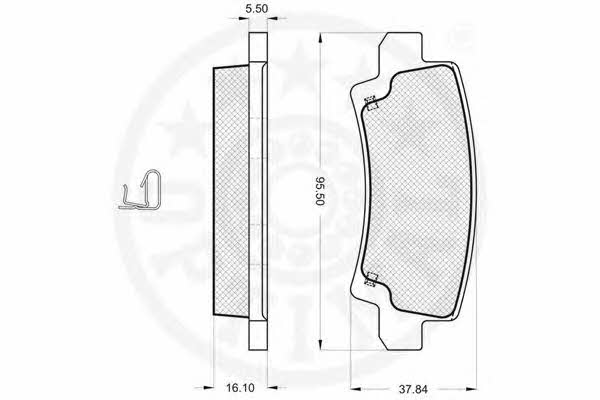 Optimal 12121 Brake Pad Set, disc brake 12121