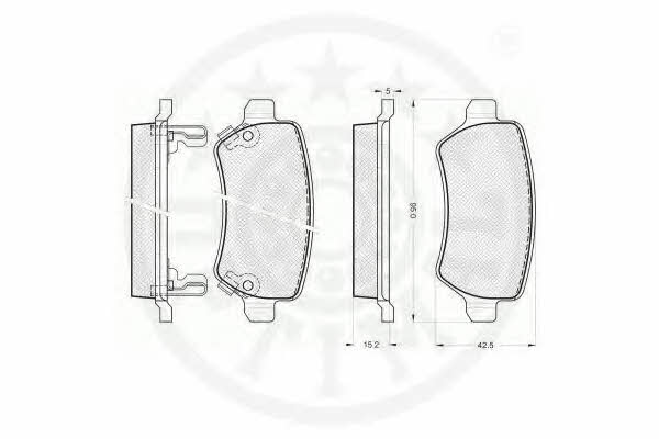 Optimal 12264 Brake Pad Set, disc brake 12264