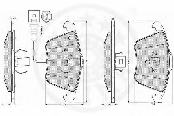 Optimal 12271 Brake Pad Set, disc brake 12271