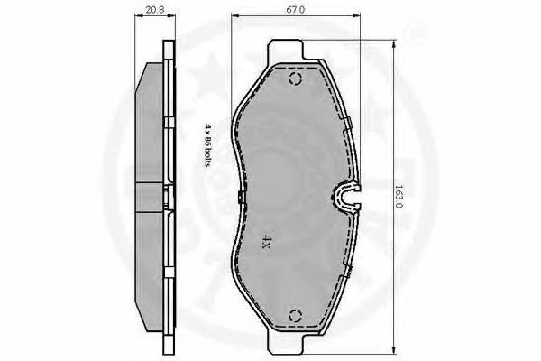 Optimal 12297 Brake Pad Set, disc brake 12297