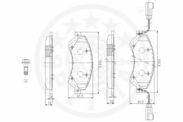 Optimal 12338 Brake Pad Set, disc brake 12338