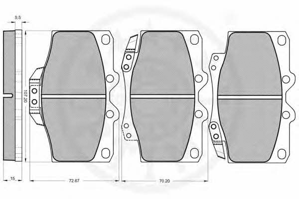 Optimal 9837 Brake Pad Set, disc brake 9837